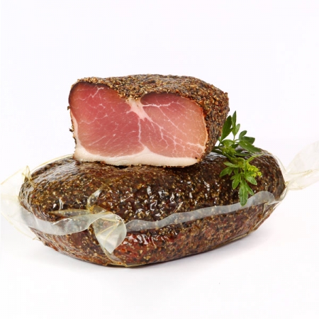 Landrauchschinken im Pfeffermantel